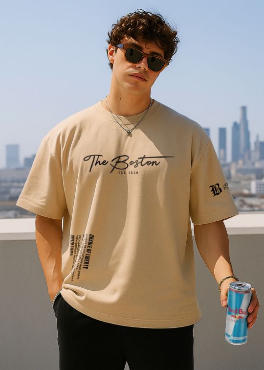 The Boston Oversized T-Shirt Beige
